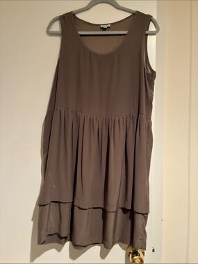 Steven Alan Sleeveless Tiered Mini Dress in Taupe
